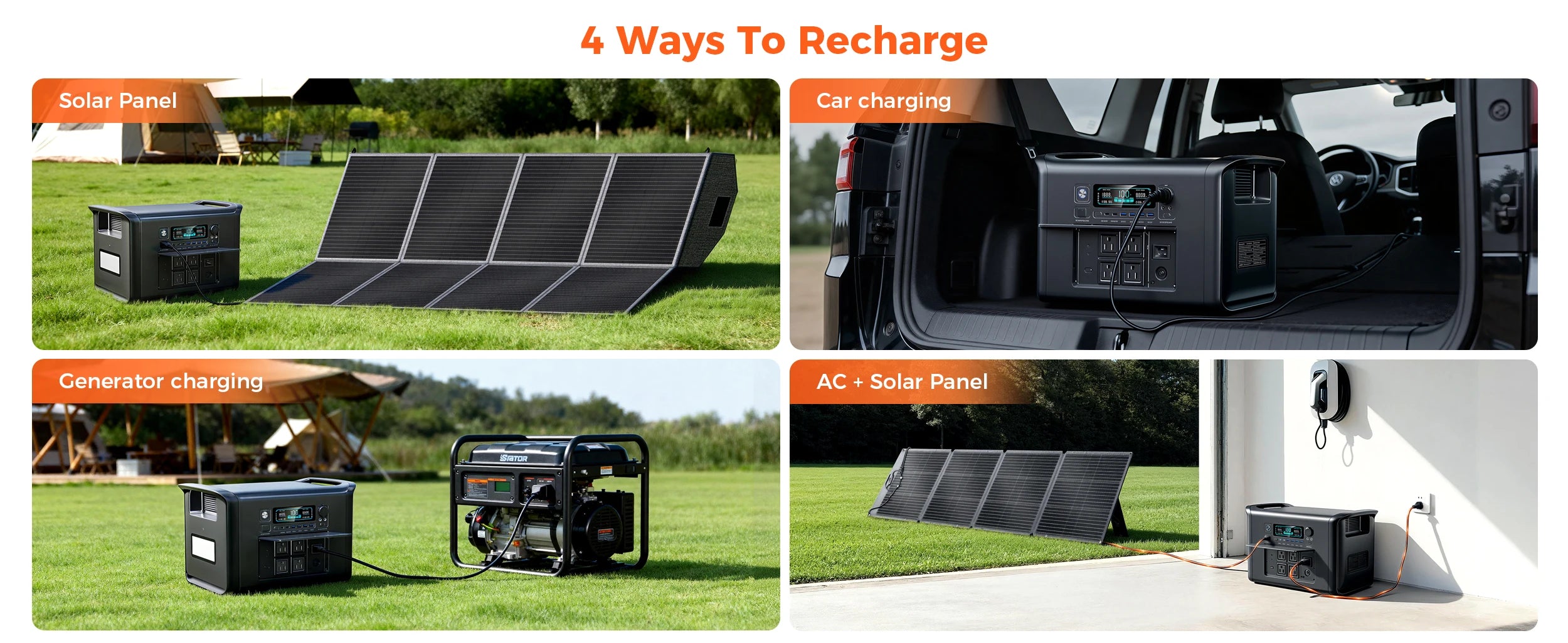 2000 2400W 1600W 500W Portable Mobile Power Station Solar Generator