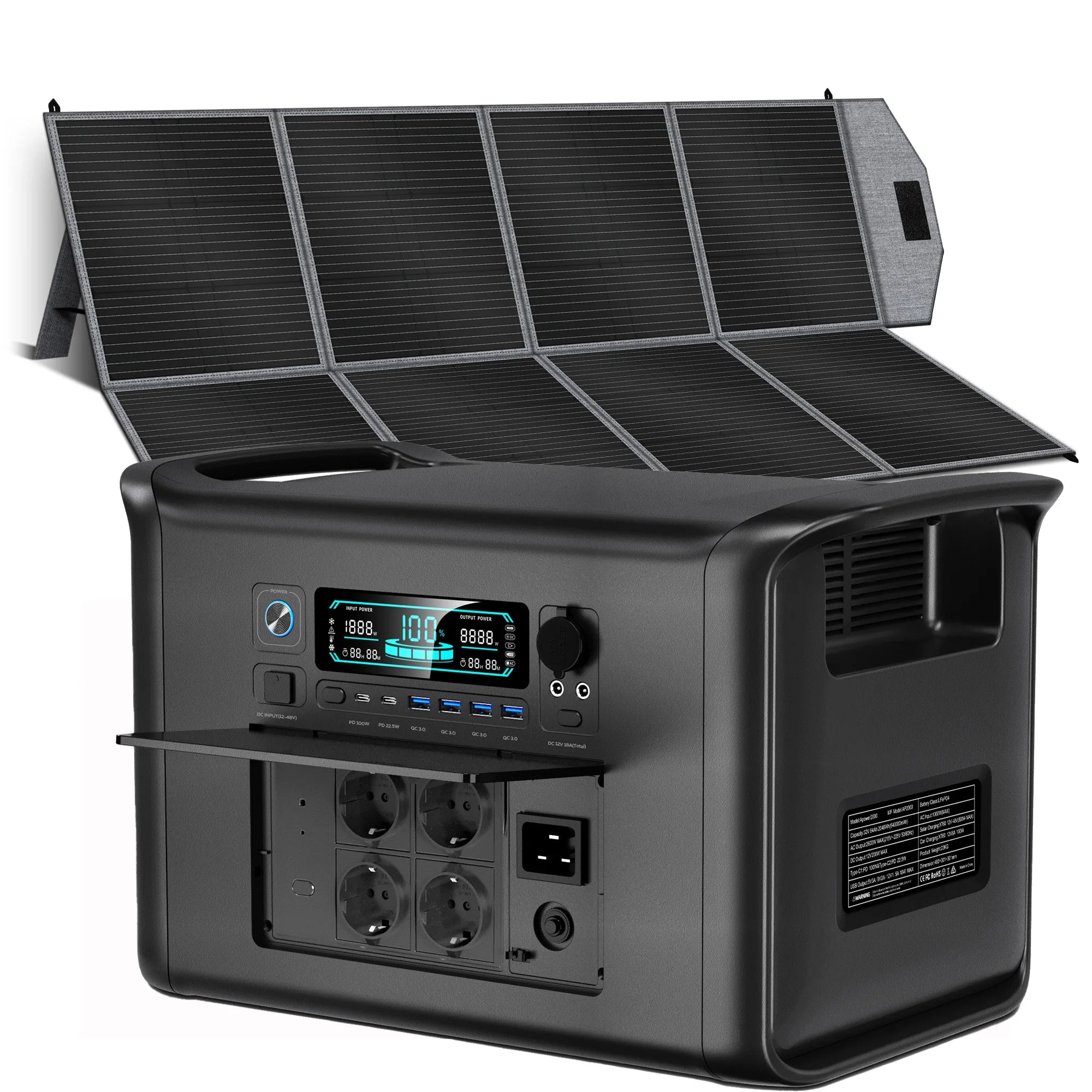 2000 2400W 1600W 500W Portable Mobile Power Station Solar Generator