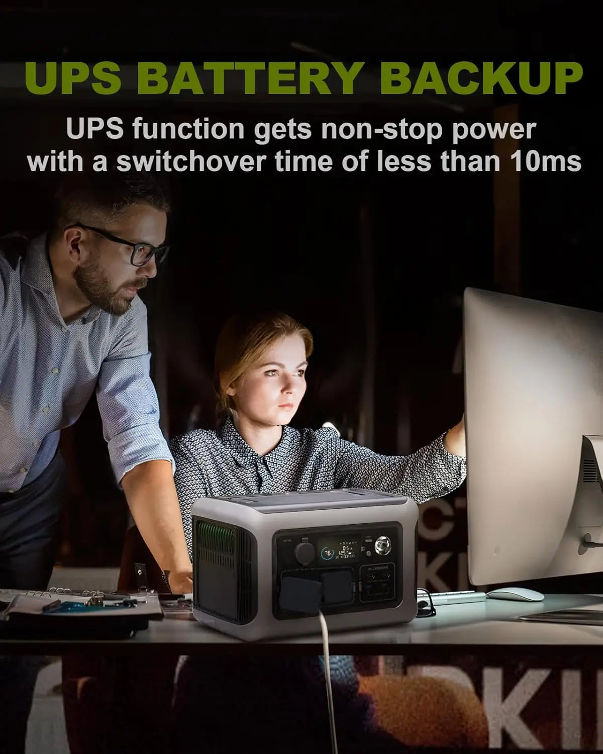 Estación de energía portátil ALLPOWERS R600, batería LiFeP04 de 299 Wh con 2 tomas de CA de 600 W (1200 W de pico) para camping, caravana y hogar