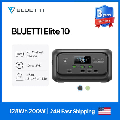 Elite 10 128Wh 200W Mini estación de energía LiFePO4 100W USB C
