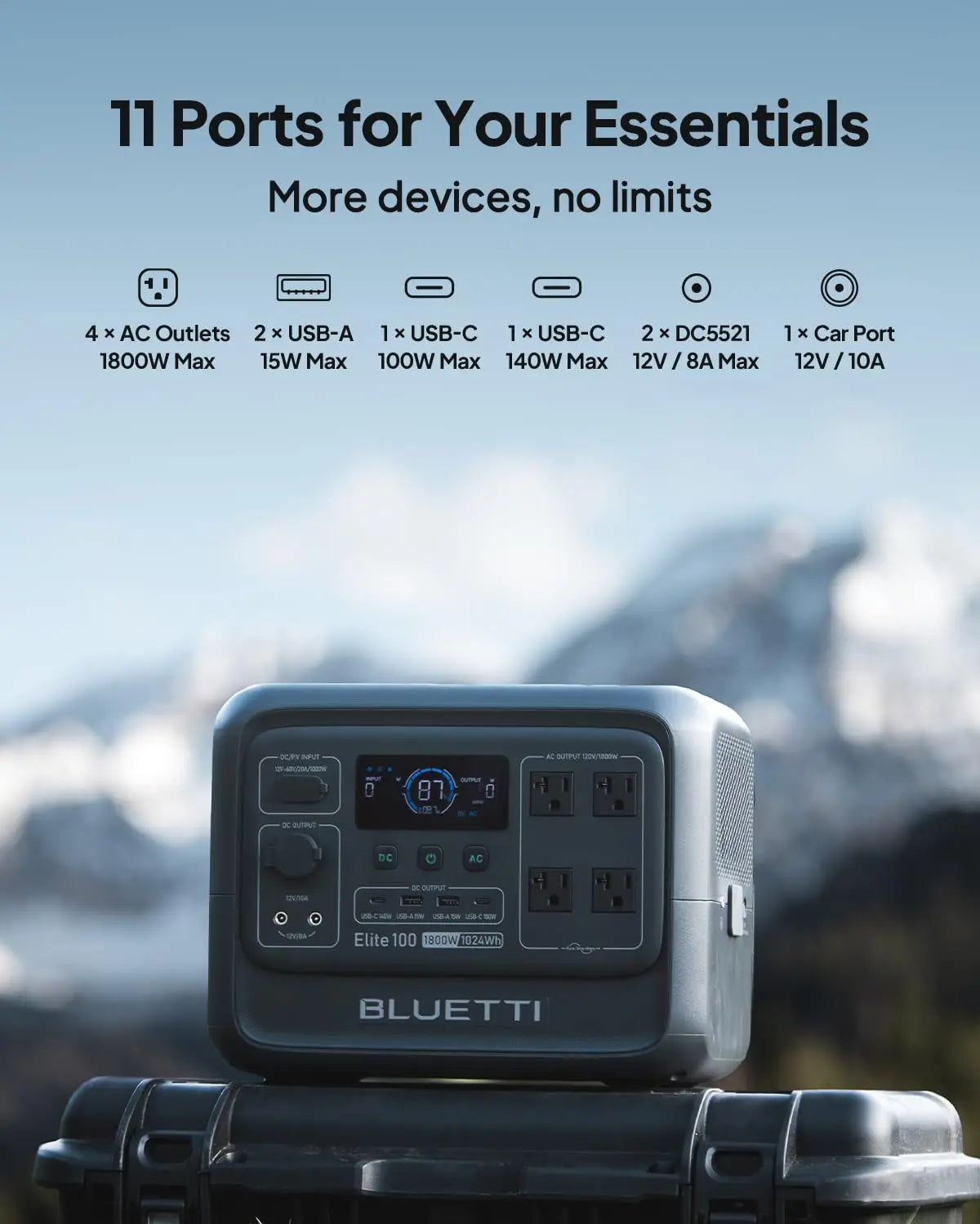 Elite 100 V2 Portable Power Station, 1024Wh LFP Battery Backup