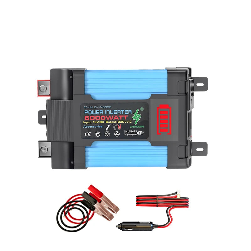 Kit completo de energía solar de 6000W fuera de la red + panel solar plegable de 200W - Estación de energía portátil para respaldo en el hogar, caravanas y coches de camping