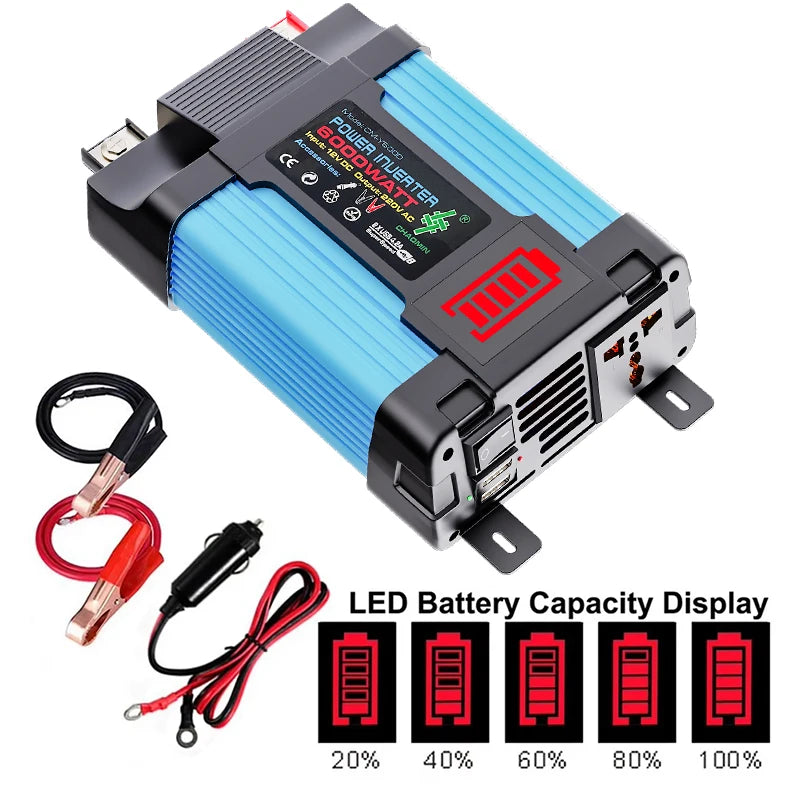 Kit completo de energía solar de 6000W fuera de la red + panel solar plegable de 200W - Estación de energía portátil para respaldo en el hogar, caravanas y coches de camping