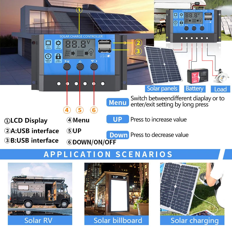 Kit completo de energía solar de 6000W fuera de la red + panel solar plegable de 200W - Estación de energía portátil para respaldo en el hogar, caravanas y coches de camping