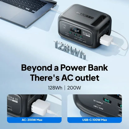 Elite 10 128Wh 200W Mini estación de energía LiFePO4 100W USB C