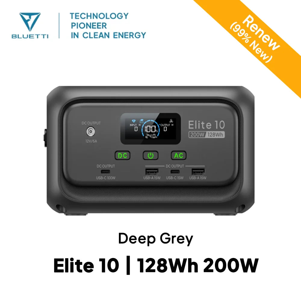 Elite 10 128Wh 200W Mini estación de energía LiFePO4 100W USB C