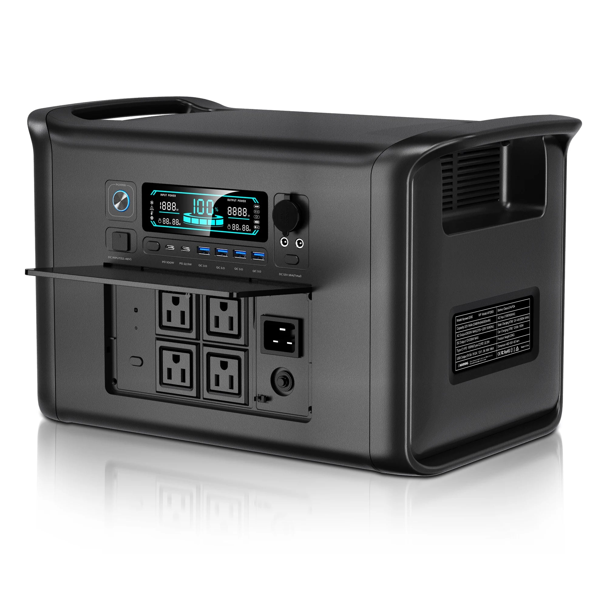 2000 2400W 1600W 500W Portable Mobile Power Station Solar Generator